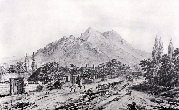Jeloznovodsk yaxınlığında Beştau mənzərəsi, 1837